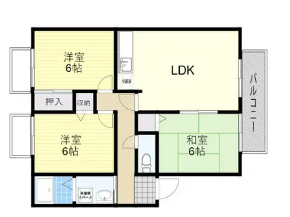 サンライフA棟(3LDK/2階)の間取り写真