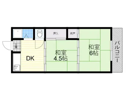第一富士マンション(2DK/3階)の間取り写真