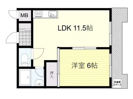 トゥリオーニ豊中南(1LDK/3階)の間取り写真