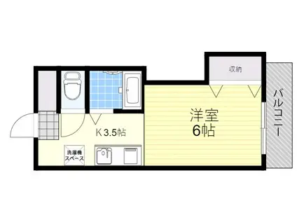 ルミナス野山(1K/1階)の間取り写真