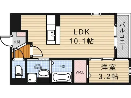 へりていじ桜井Ⅱ(1LDK/1階)の間取り写真