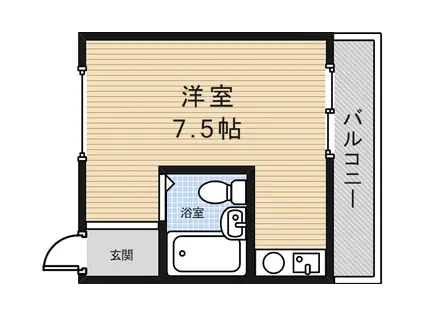 井口堂ハイツ(ワンルーム/3階)の間取り写真