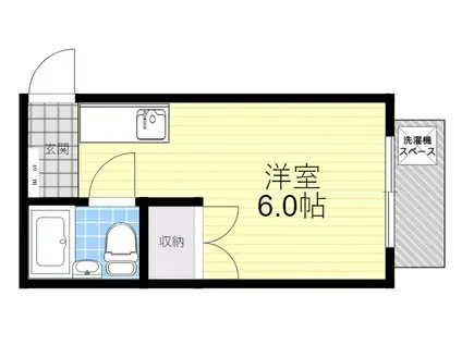 プティメゾン花屋敷(ワンルーム/1階)の間取り写真