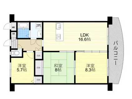 ベルエアーⅠ(3LDK/3階)の間取り写真