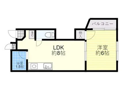 キャロル豊中本町Ⅱ(1LDK/1階)の間取り写真