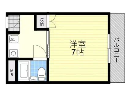 ハイツ中雅(1K/2階)の間取り写真