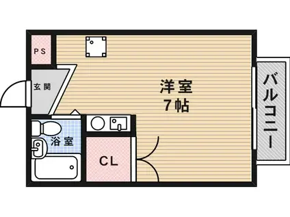 HOUSE1(ワンルーム/1階)の間取り写真