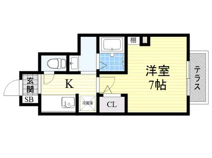 エスペーロ大島(1K/1階)の間取り写真