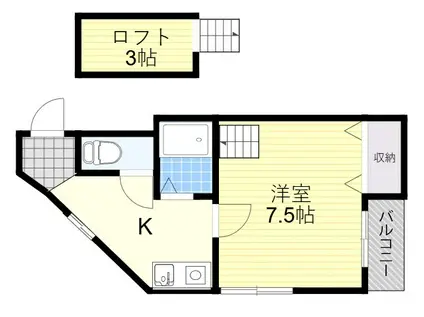 郷原マンション(1K/5階)の間取り写真