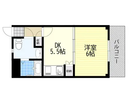 トラッディハウス服部(1DK/3階)の間取り写真