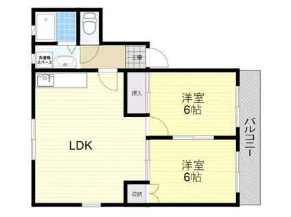 ユー・ファースト(2LDK/3階)の間取り写真