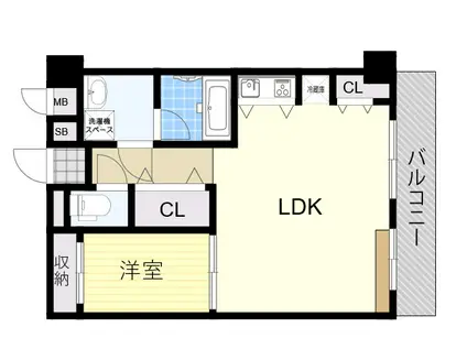 NLC豊中ガーデンズコート(1LDK/2階)の間取り写真