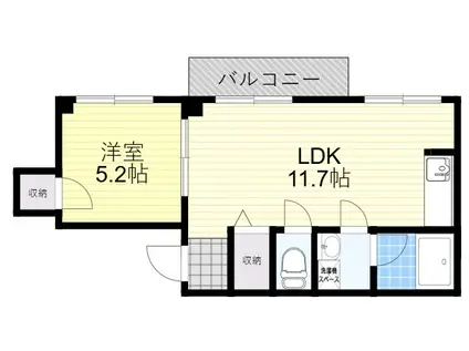 第1尾形マンション(1LDK/3階)の間取り写真