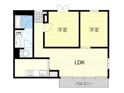 メゾンドール千里泉ケ丘3号館(2LDK/2階)の間取り写真