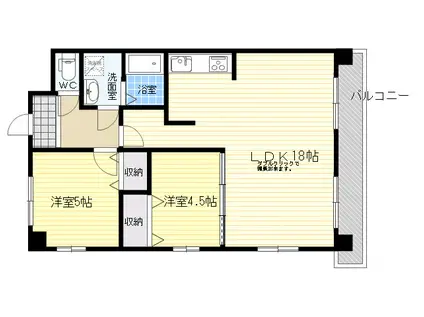 セントラルコート1(2LDK/6階)の間取り写真