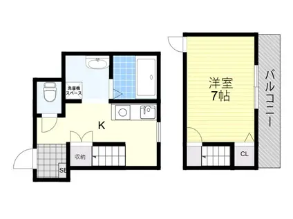 メゾン清杜(1K/2階)の間取り写真
