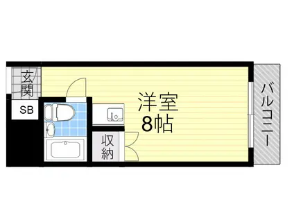 ヴィラフェザント(ワンルーム/2階)の間取り写真