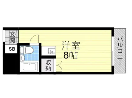 ヴィラフェザント(ワンルーム/3階)の間取り写真