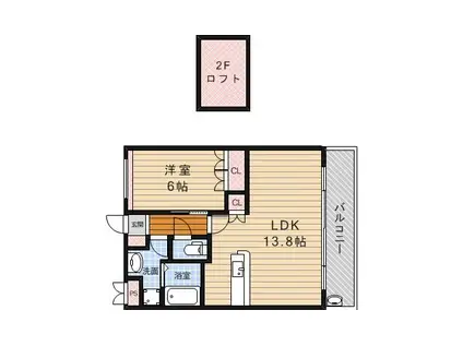 アンティーヴ(1LDK/2階)の間取り写真