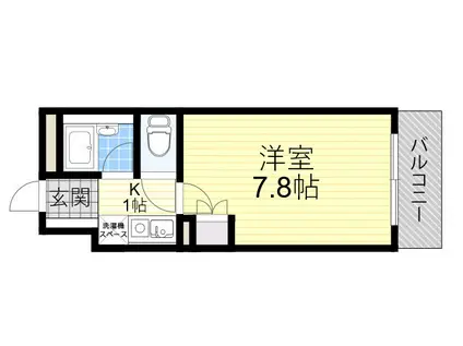 シンフォニーレジデンス柴原(ワンルーム/2階)の間取り写真