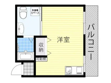 リカーナ粟生新家(ワンルーム/3階)の間取り写真