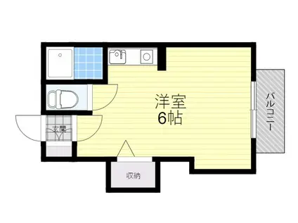 イーズマンション5(ワンルーム/4階)の間取り写真