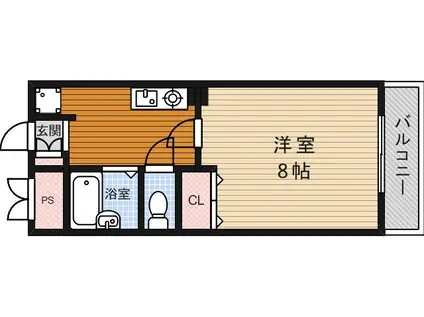 グランドソレーユ(1K/2階)の間取り写真