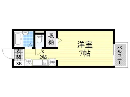 プリマベーラ(ワンルーム/2階)の間取り写真