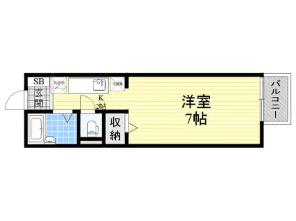 プリマベーラ(ワンルーム/1階)の間取り写真