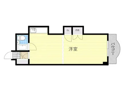 ヴェルデみき(1DK/3階)の間取り写真