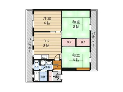 タウンメープル2(3LDK/2階)の間取り写真