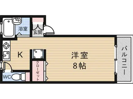 セカンド楠(1K/2階)の間取り写真