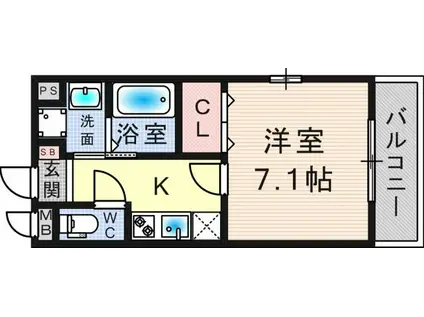 ラグラシア(1K/2階)の間取り写真