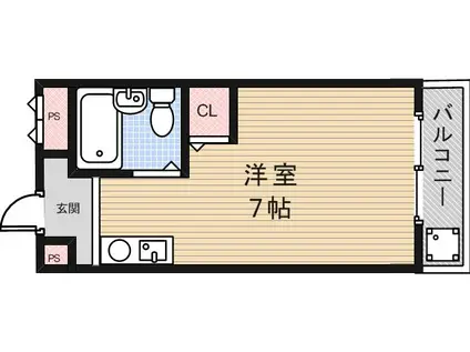 プレミアムYT(ワンルーム/1階)の間取り写真