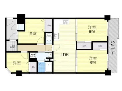 ロイヤルヒルズ待兼山(4LDK/5階)の間取り写真