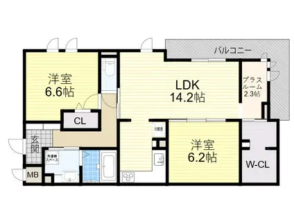 グレースコート豊中北(2SLDK/3階)の間取り写真