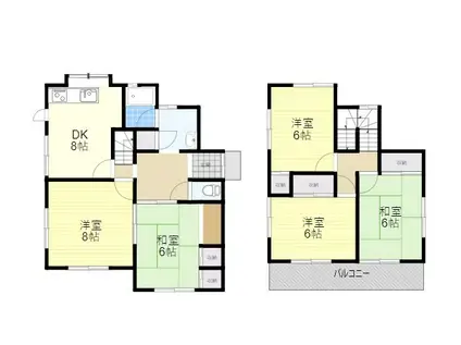 能勢電鉄妙見線 山下駅(兵庫) 徒歩8分 2階建 築43年(5DK)の間取り写真