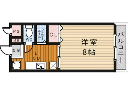 ルミエール箕面(1K/1階)の間取り写真