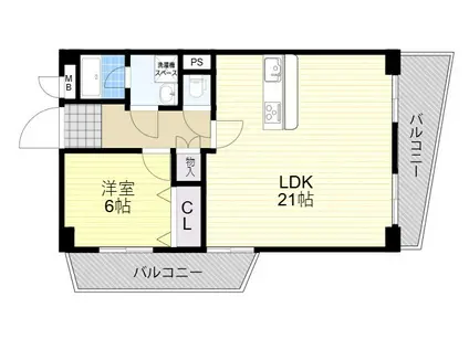ヴィラ桃山台(1LDK/1階)の間取り写真