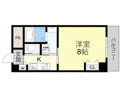 PALETTE(1K/1階)の間取り写真