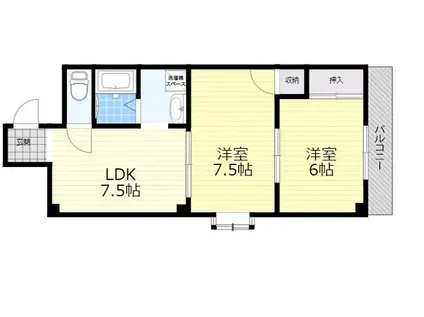 ダイアマンション(2LDK/2階)の間取り写真