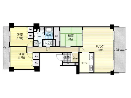 イトーピア千里万博公園(3LDK/10階)の間取り写真