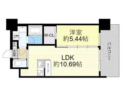 プレジオ吹田(1LDK/9階)の間取り写真