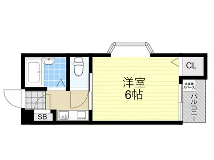 サニープレース桜井(1K/1階)の間取り写真