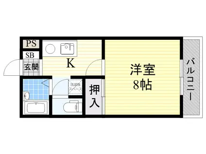 エクセルコート服部(1K/1階)の間取り写真