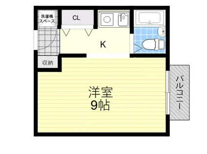 グランヴェルデ中桜塚(1K/1階)の間取り写真