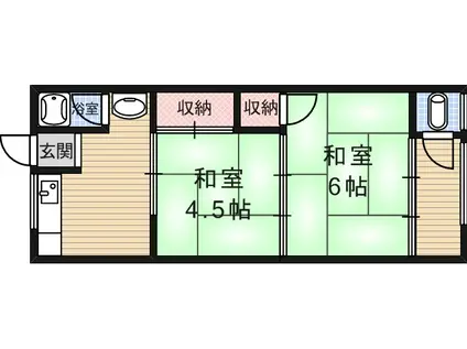 ぴーすアパート(2DK/2階)の間取り写真