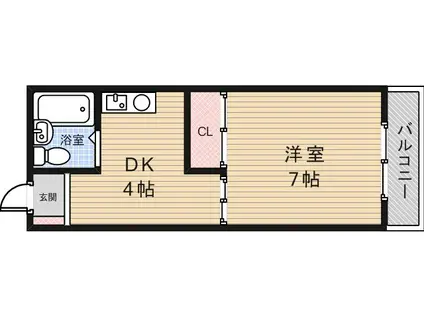 マンションコマキ(1K/2階)の間取り写真