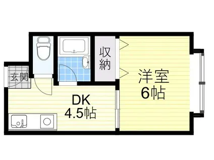ハイツ岸本(1DK/1階)の間取り写真