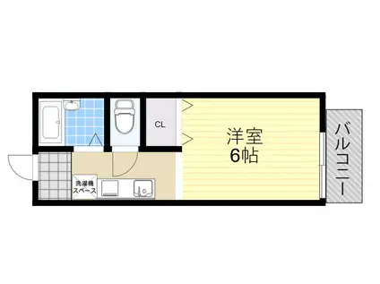 サニーコートⅡ(1K/2階)の間取り写真